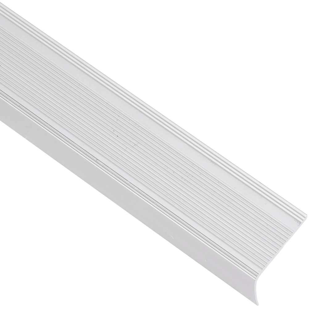 vidaXL Stair Nosings in L-shape 15 pcs Aluminium 90 cm Silver