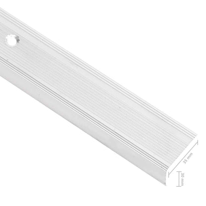vidaXL Stair Nosings in L-shape 15 pcs Aluminium 90 cm Silver