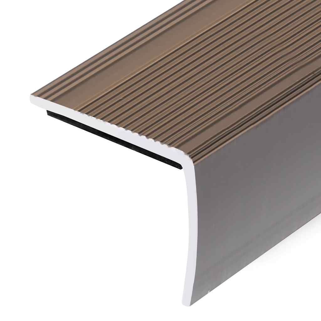 vidaXL Stair Nosings in L-shape 15 pcs Aluminium 90 cm Brown