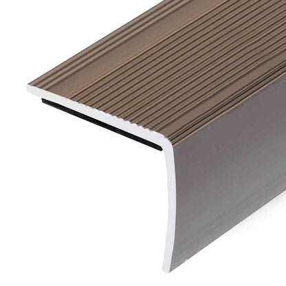 vidaXL Stair Nosings in L-shape 15 pcs Aluminium 90 cm Brown
