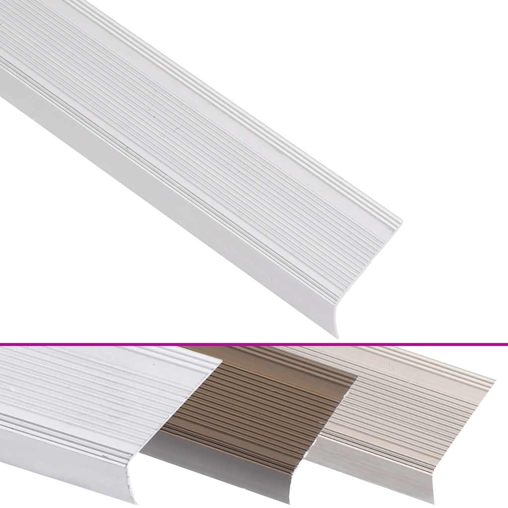 vidaXL Stair Nosings in L-shape 5 pcs Aluminium 100 cm Silver