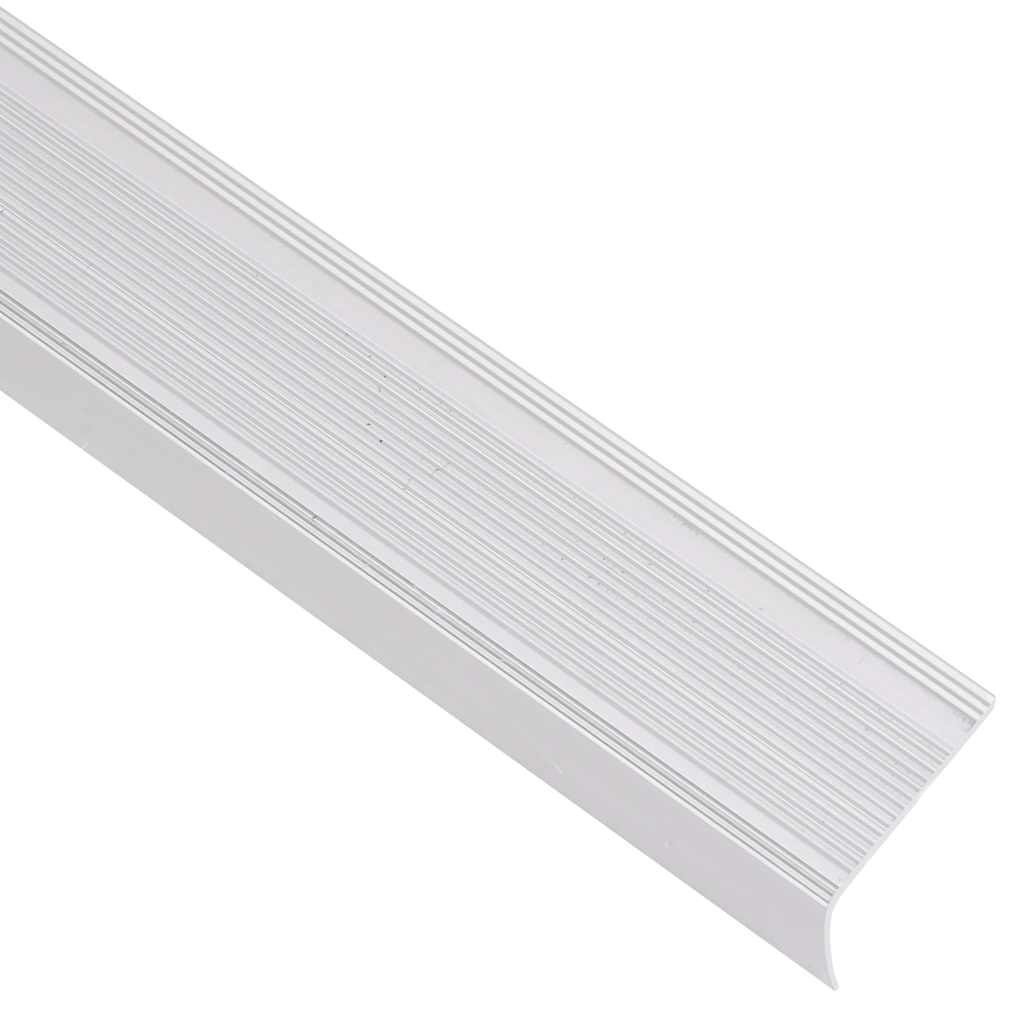 vidaXL Stair Nosings in L-shape 5 pcs Aluminium 100 cm Silver