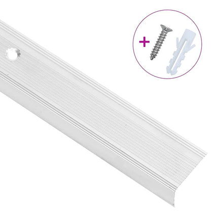vidaXL Stair Nosings in L-shape 15 pcs Aluminium 100 cm Silver