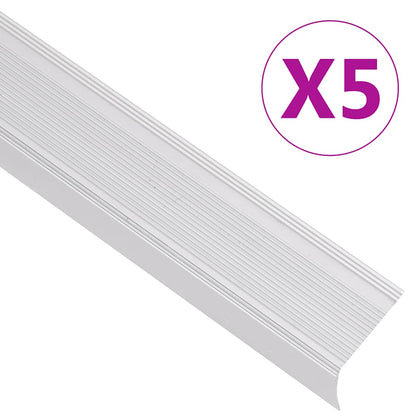 vidaXL Stair Nosings in L-shape 5 pcs Aluminium 100 cm Silver