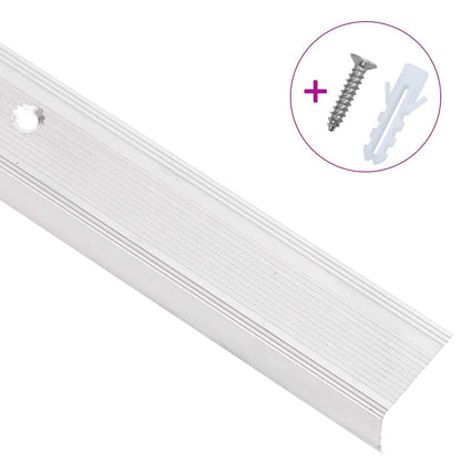 vidaXL Stair Nosings in L-shape 15 pcs Aluminium 100 cm Silver