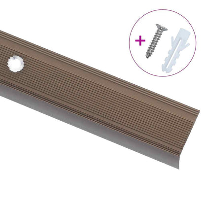 146766 vidaXL Stair Nosings in L-shape 5 pcs Aluminium 100 cm Brown