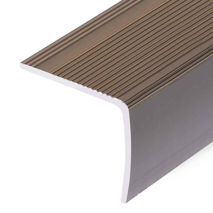 146766 vidaXL Stair Nosings in L-shape 5 pcs Aluminium 100 cm Brown