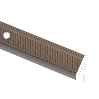 vidaXL Stair Nosings in L-shape 5 pcs Aluminium 100 cm Brown