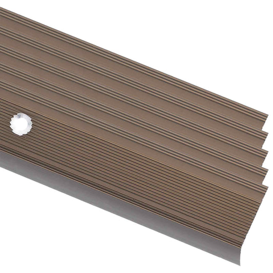 146766 vidaXL Stair Nosings in L-shape 5 pcs Aluminium 100 cm Brown