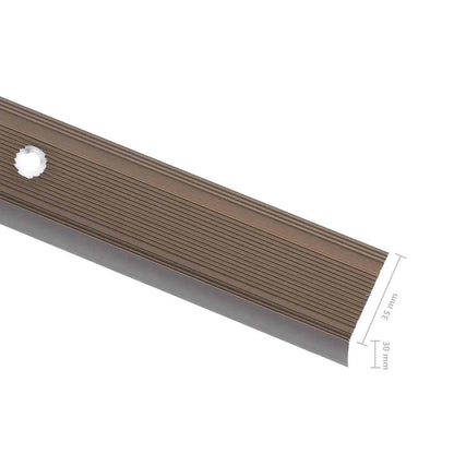 vidaXL Stair Nosings in L-shape 15 pcs Aluminium 100 cm Brown