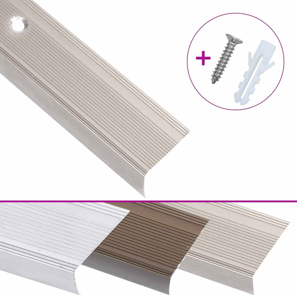 vidaXL Stair Nosings in L-shape 15 pcs Aluminium 100 cm Champagne