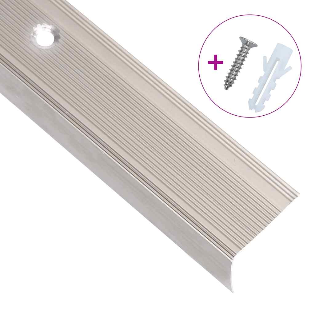 vidaXL Stair Nosings in L-shape 5 pcs Aluminium 100 cm Champagne