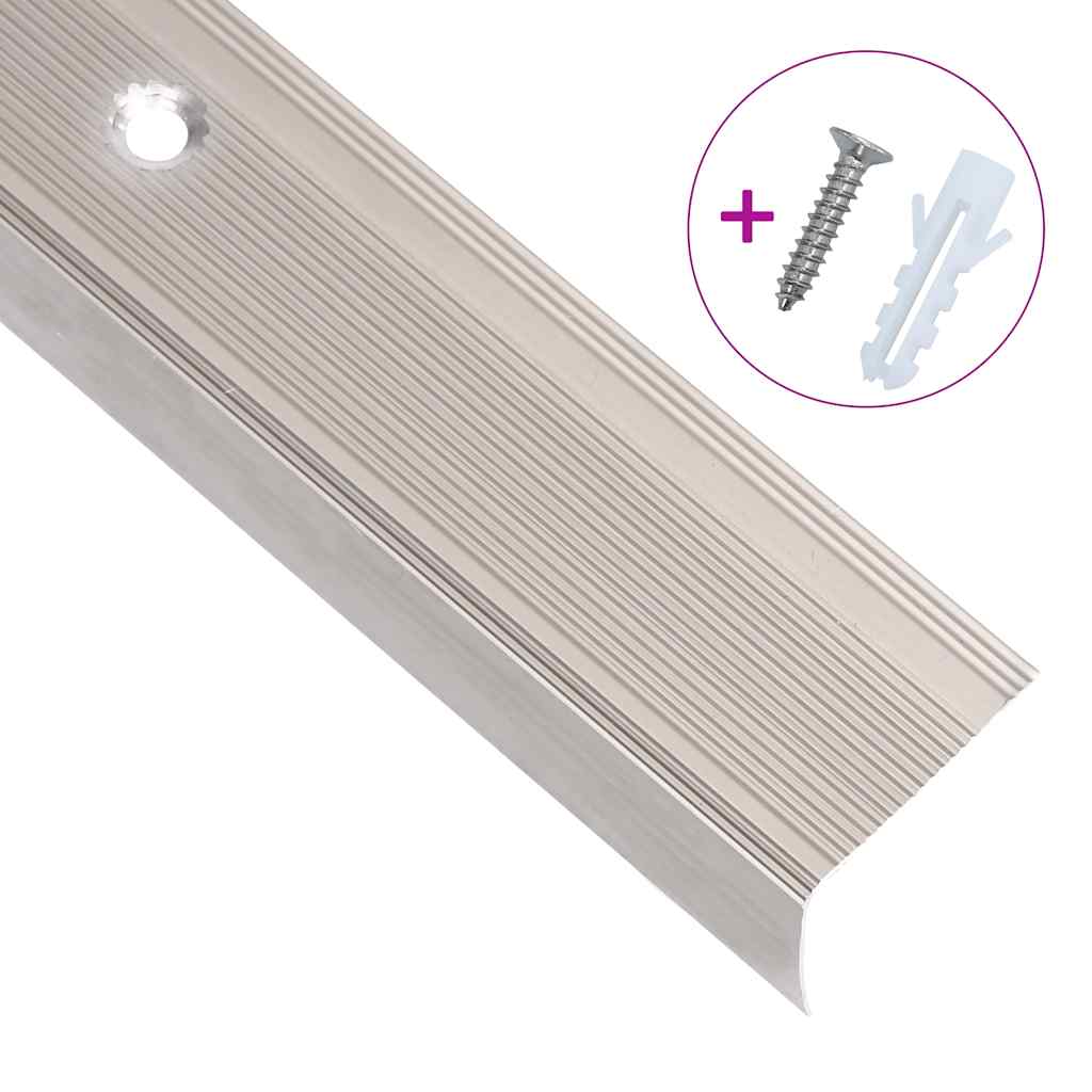 vidaXL Stair Nosings in L-shape 15 pcs Aluminium 100 cm Champagne