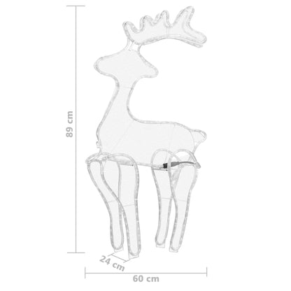 vidaXL Reindeer Christmas Decoration with Mesh 306 LEDs 60x24x89cm