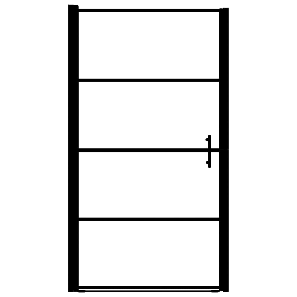 vidaXL Shower Door Tempered Glass 100x178 cm Black
