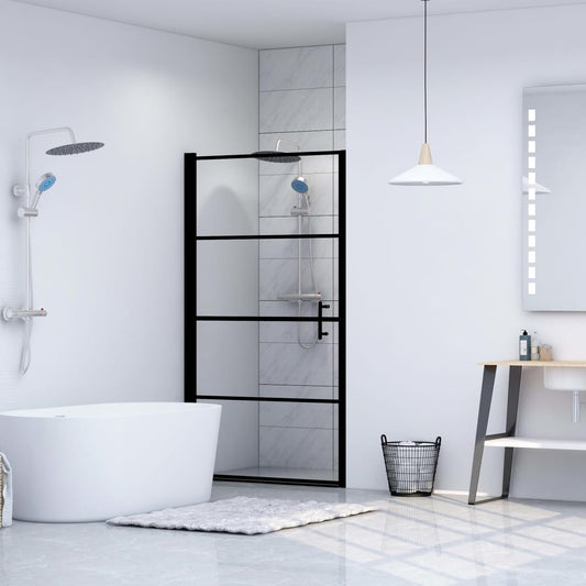 146885 vidaXL Shower Door Tempered Glass 100x178 cm Black