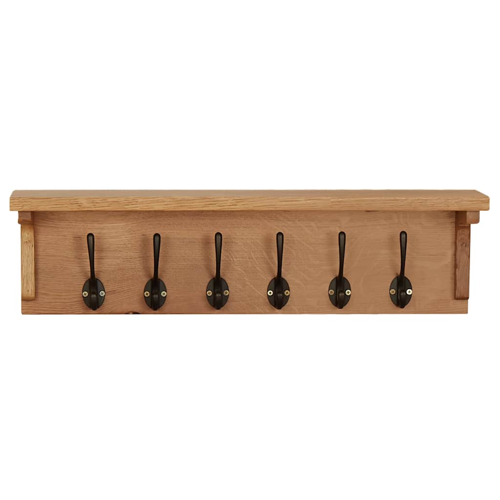 289191 vidaXL Coat Rack 60x16x16 cm Solid Oak Wood