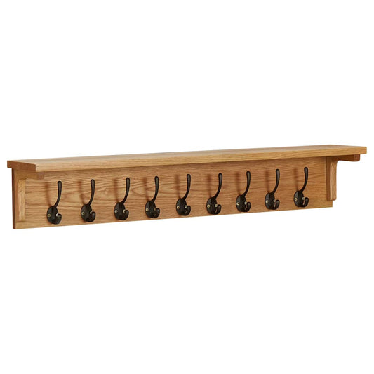 289192 vidaXL Coat Rack 90x16x16 cm Solid Oak Wood