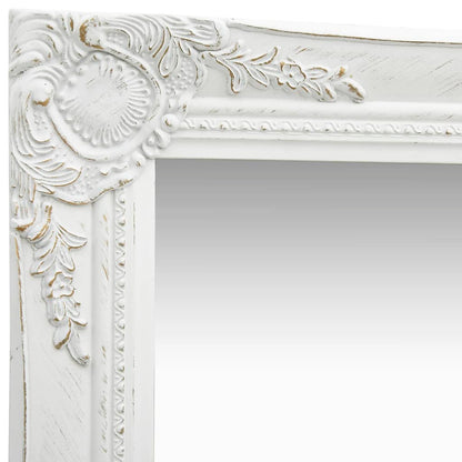 vidaXL Wall Mirror Baroque Style 40x40 cm White