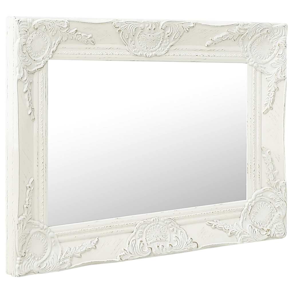 320308 vidaXL Wall Mirror Baroque Style 50x40 cm White