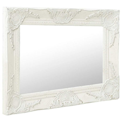 320308 vidaXL Wall Mirror Baroque Style 50x40 cm White
