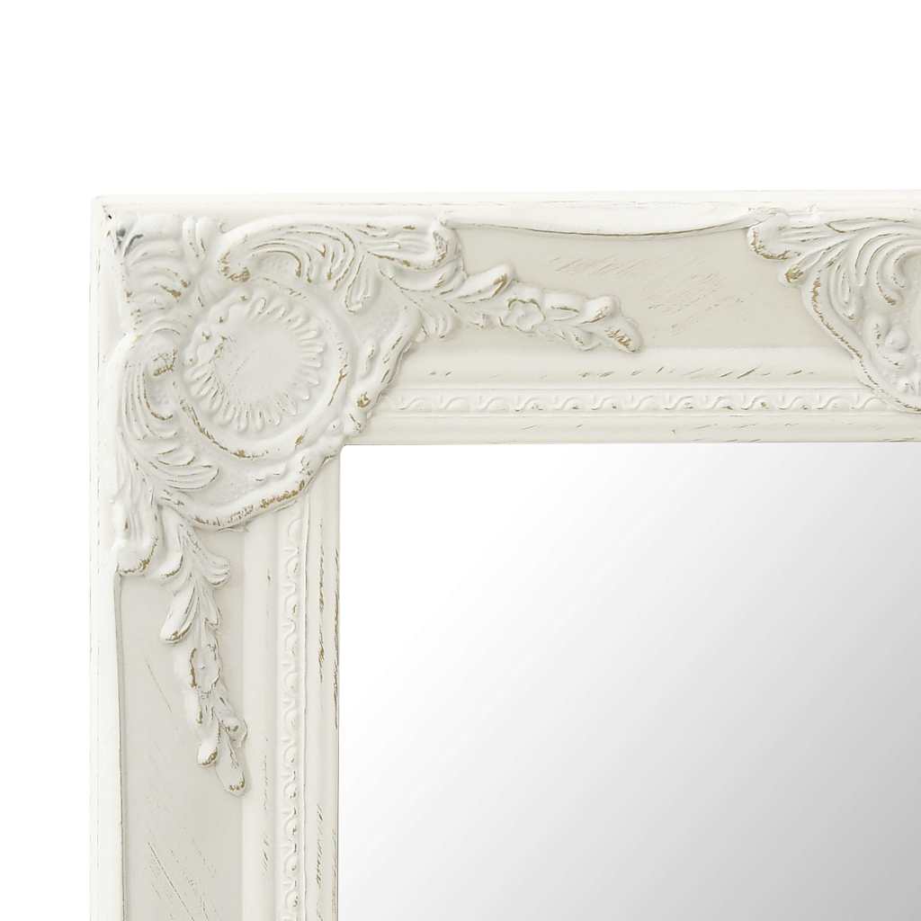 320312 vidaXL Wall Mirror Baroque Style 50x50 cm White