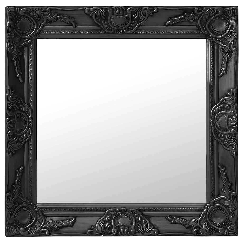 320315 vidaXL Wall Mirror Baroque Style 50x50 cm Black