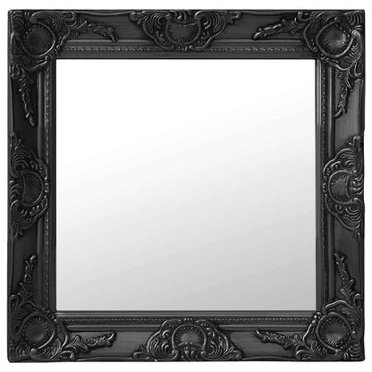 320315 vidaXL Wall Mirror Baroque Style 50x50 cm Black