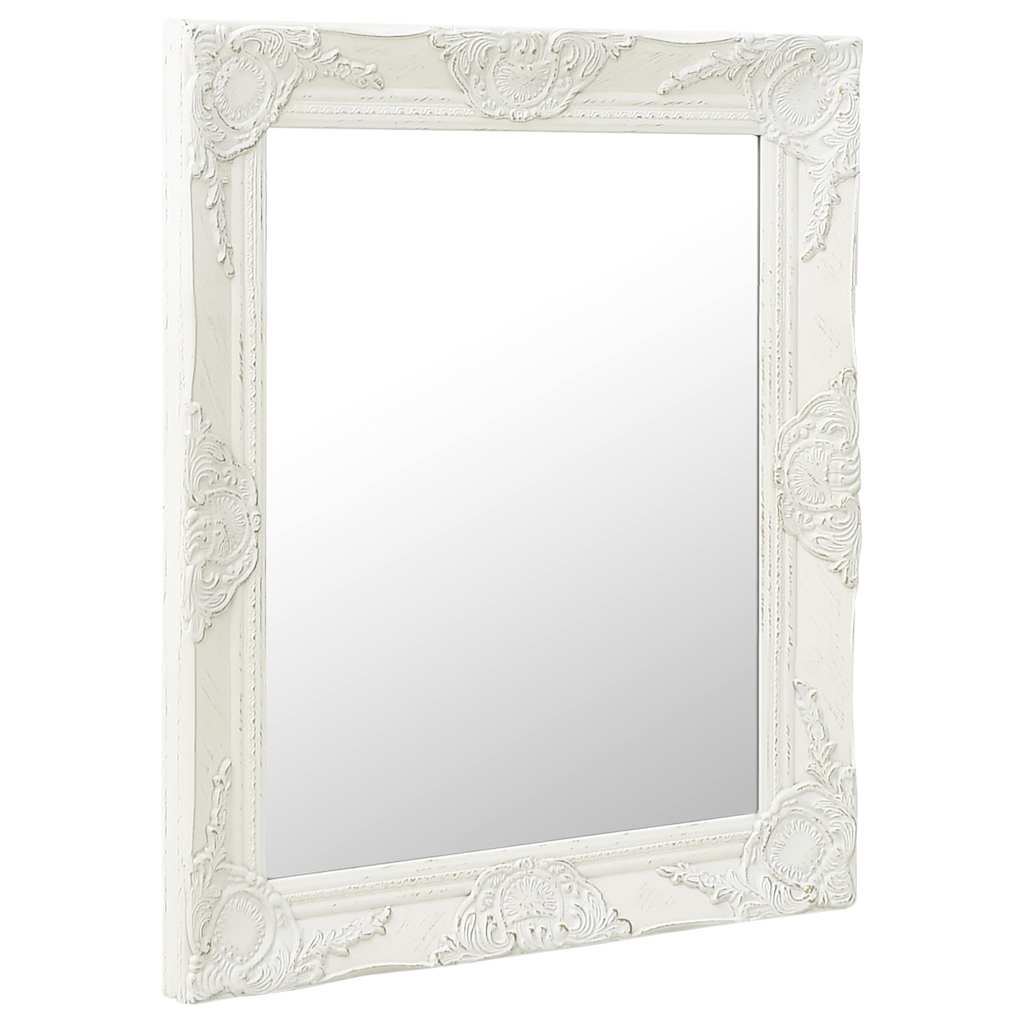 320316 vidaXL Wall Mirror Baroque Style 50x60 cm White