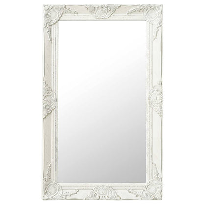 320320 vidaXL Wall Mirror Baroque Style 50x80 cm White