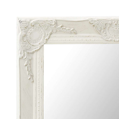 320320 vidaXL Wall Mirror Baroque Style 50x80 cm White