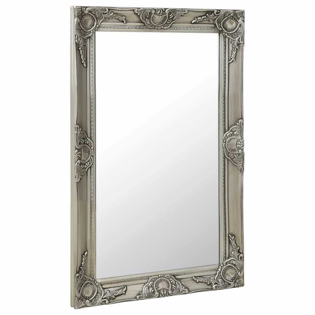 320322 vidaXL Wall Mirror Baroque Style 50x80 cm Silver