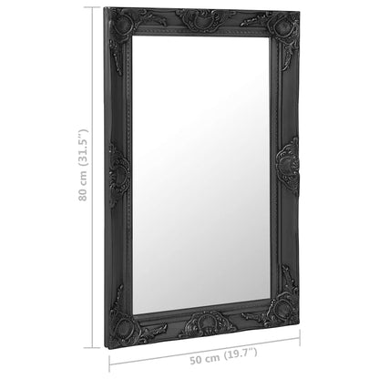 320323 vidaXL Wall Mirror Baroque Style 50x80 cm Black