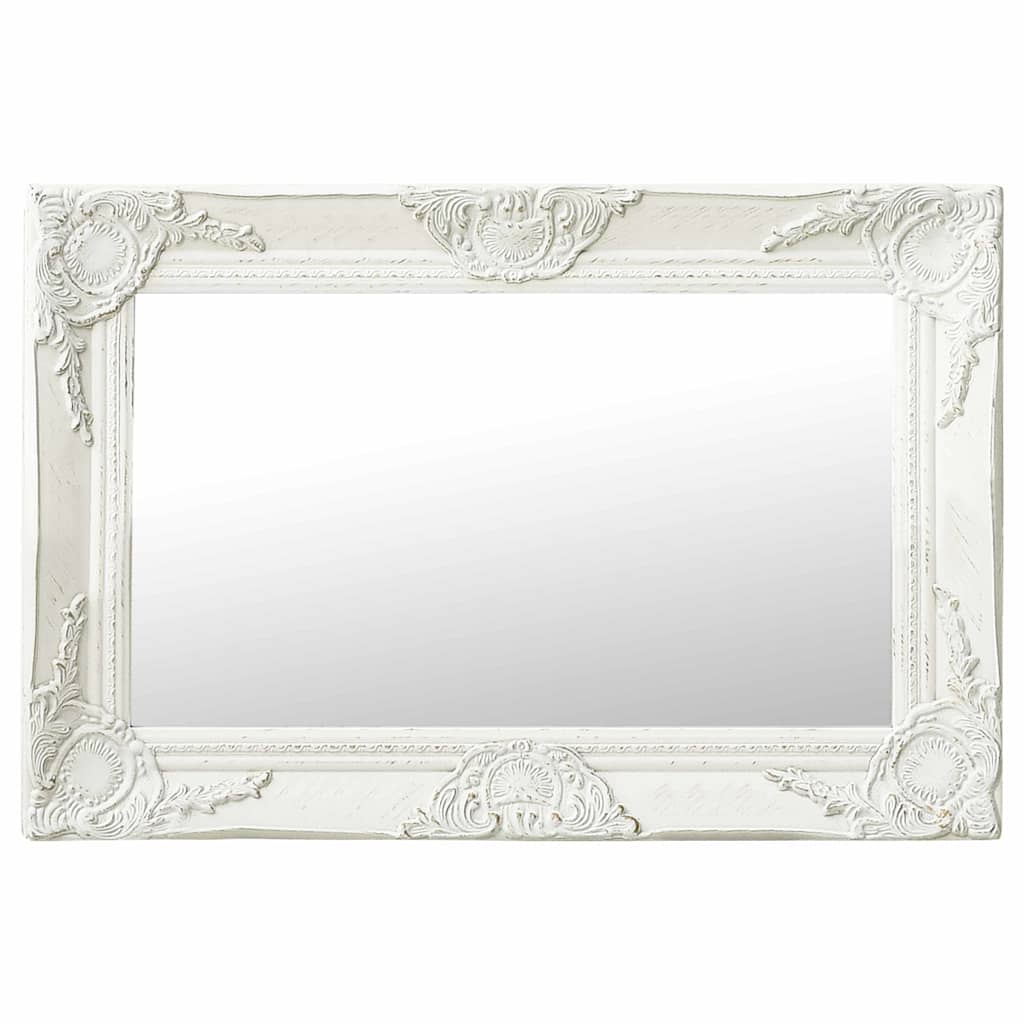 320328 vidaXL Wall Mirror Baroque Style 60x40 cm White