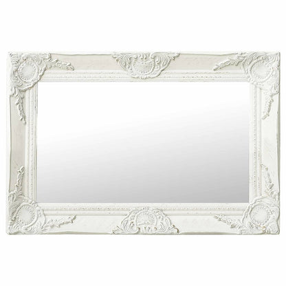 320328 vidaXL Wall Mirror Baroque Style 60x40 cm White