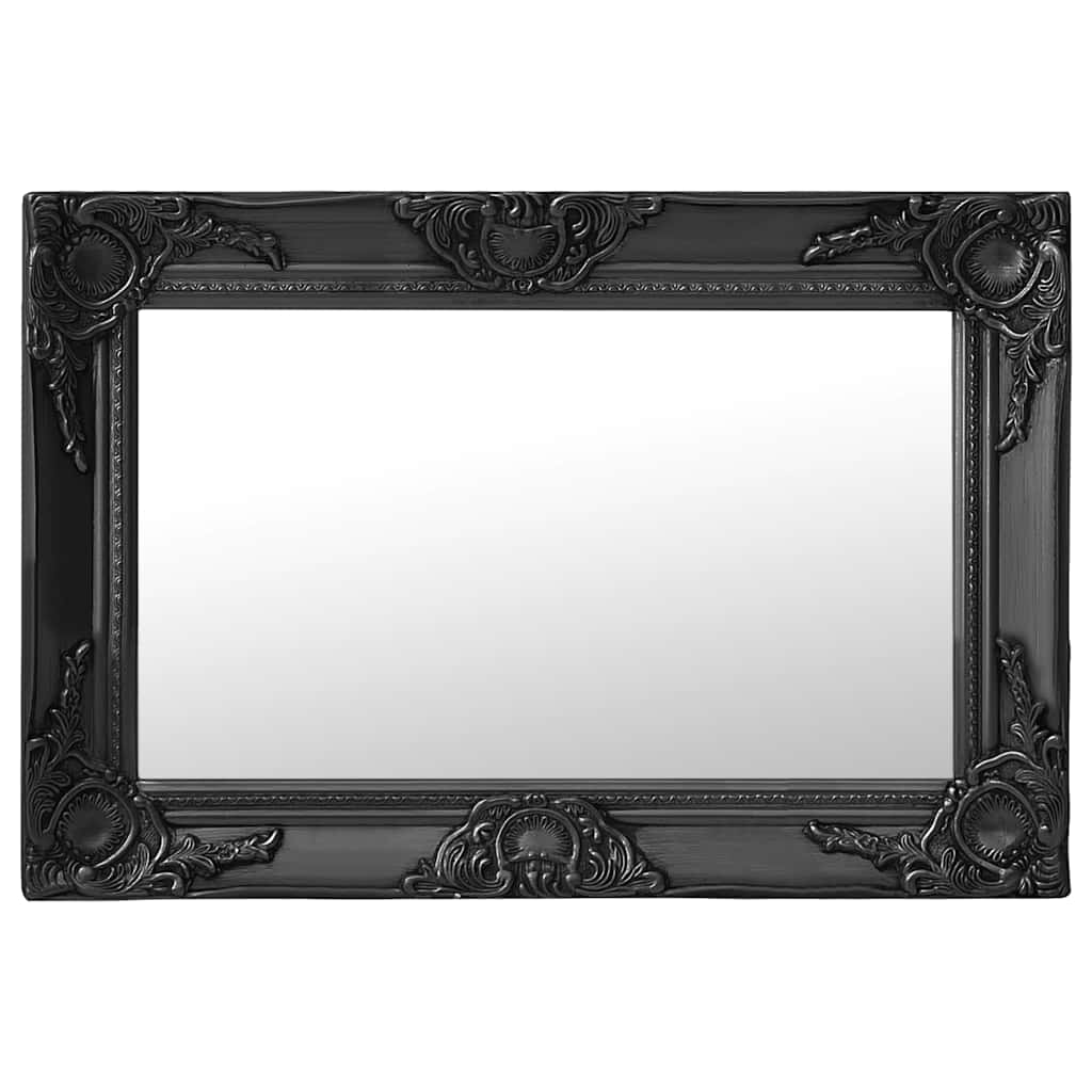 320331 vidaXL Wall Mirror Baroque Style 60x40 cm Black