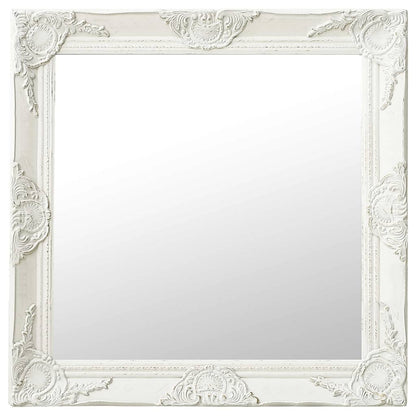 320332 vidaXL Wall Mirror Baroque Style 60x60 cm White