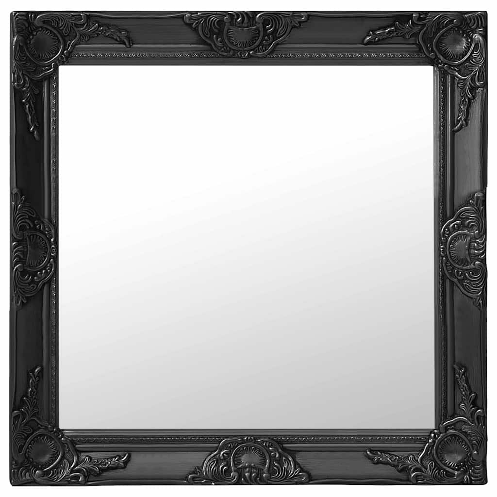 vidaXL Wall Mirror Baroque Style 60x60 cm Black