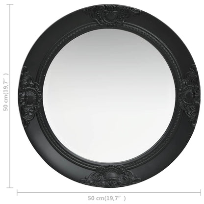 vidaXL Wall Mirror Baroque Style 50 cm Black