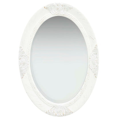 vidaXL Wall Mirror Baroque Style 50x70 cm White