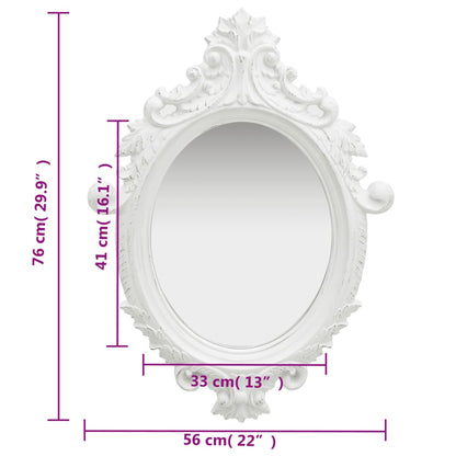 vidaXL Wall Mirror Castle Style 56x76 cm White