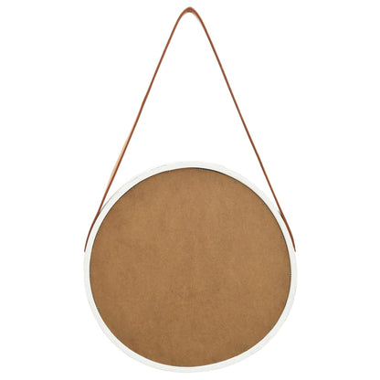 vidaXL Wall Mirror with Strap 40 cm White