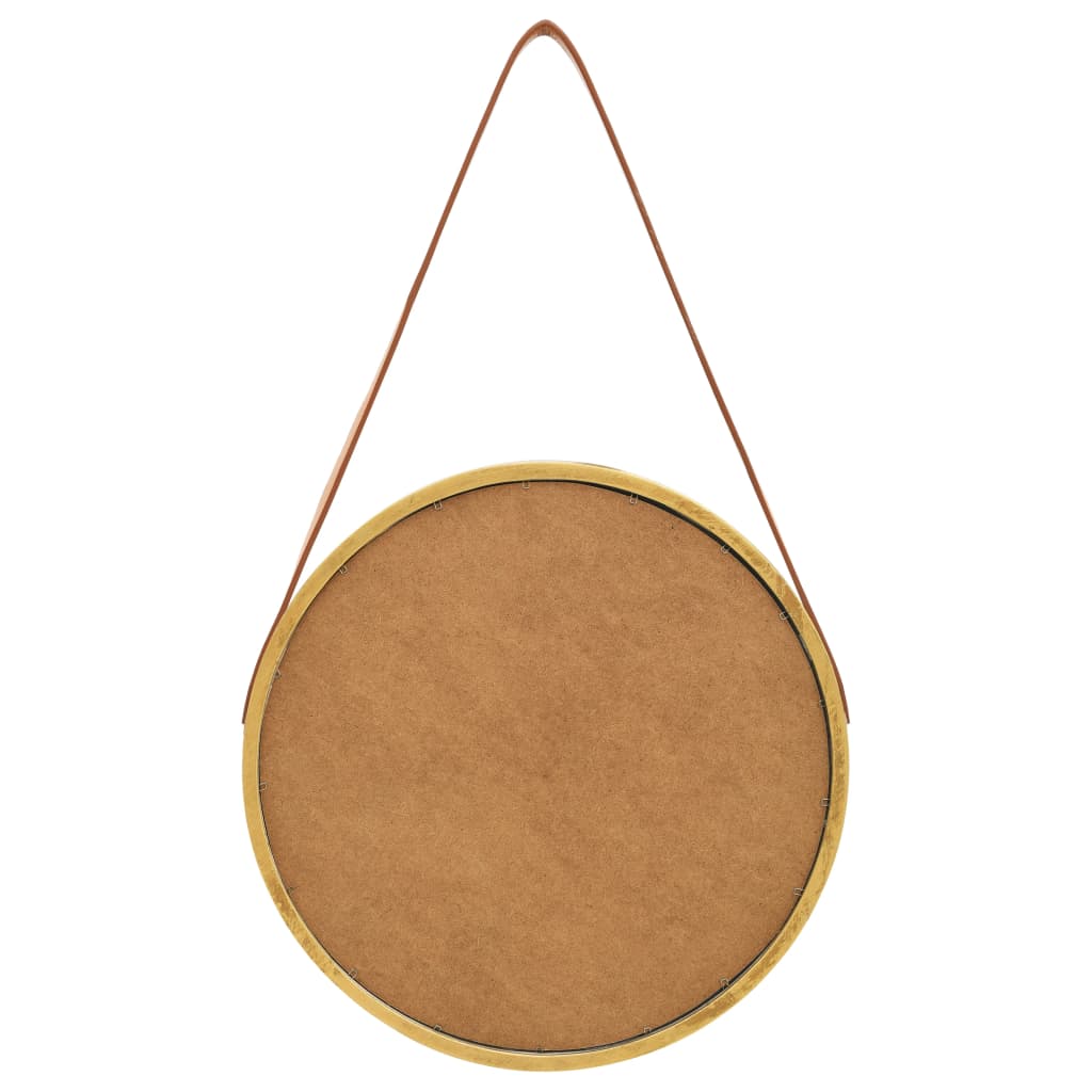 vidaXL Wall Mirror with Strap 40 cm Gold