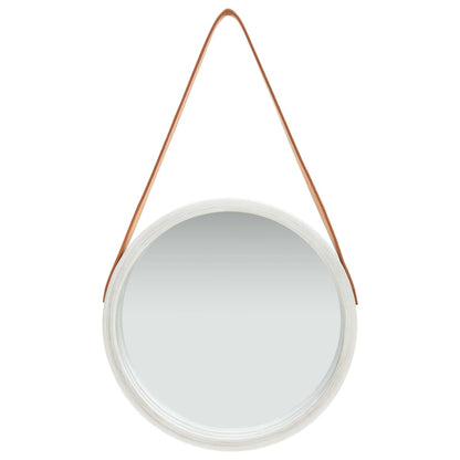 vidaXL Wall Mirror with Strap 40 cm Silver