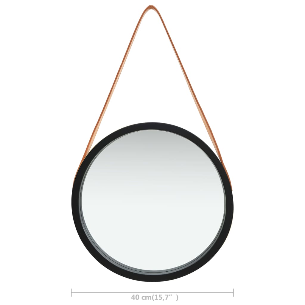 vidaXL Wall Mirror | Black and Brown
