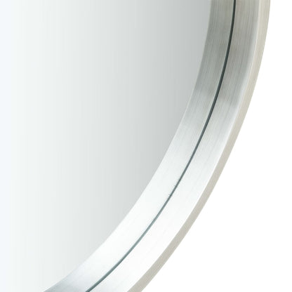 vidaXL Wall Mirror with Strap 50 cm Silver