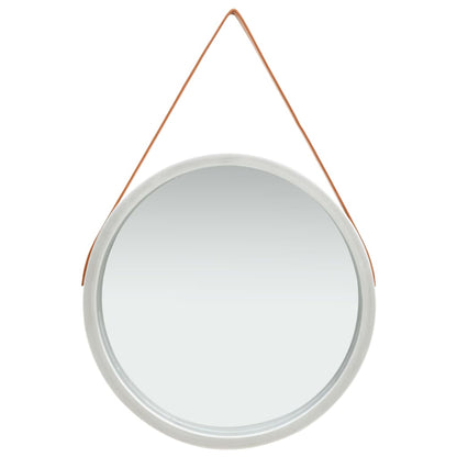 vidaXL Wall Mirror with Strap 60 cm Silver