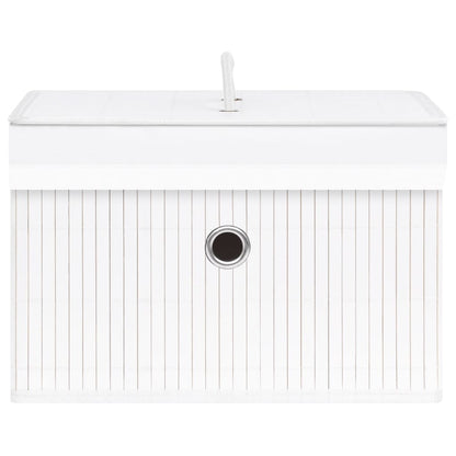 vidaXL Bamboo Storage Boxes 4 pcs White
