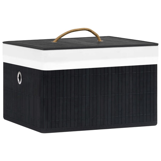 vidaXL Bamboo Storage Boxes 4 pcs Black