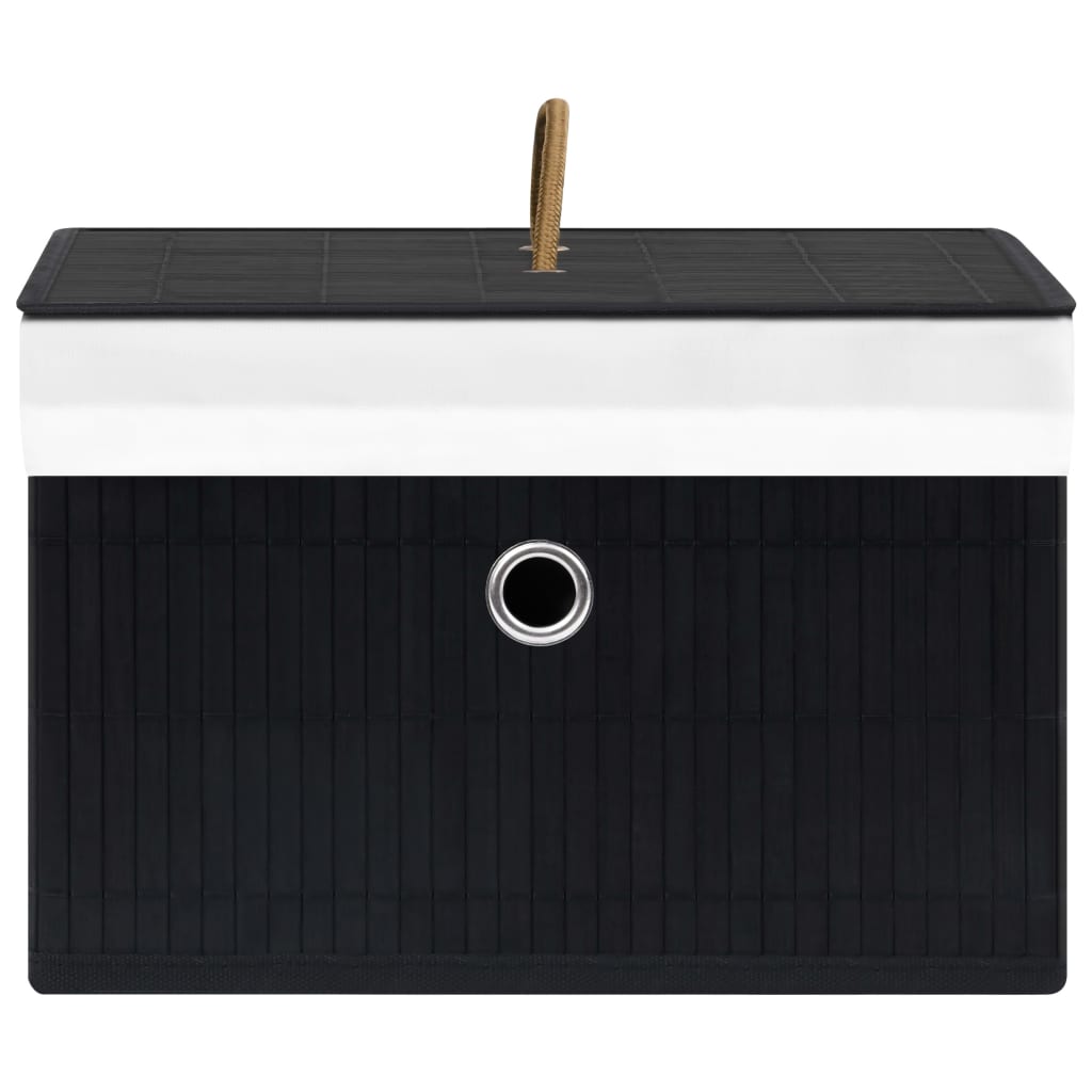 vidaXL Bamboo Storage Boxes 4 pcs Black